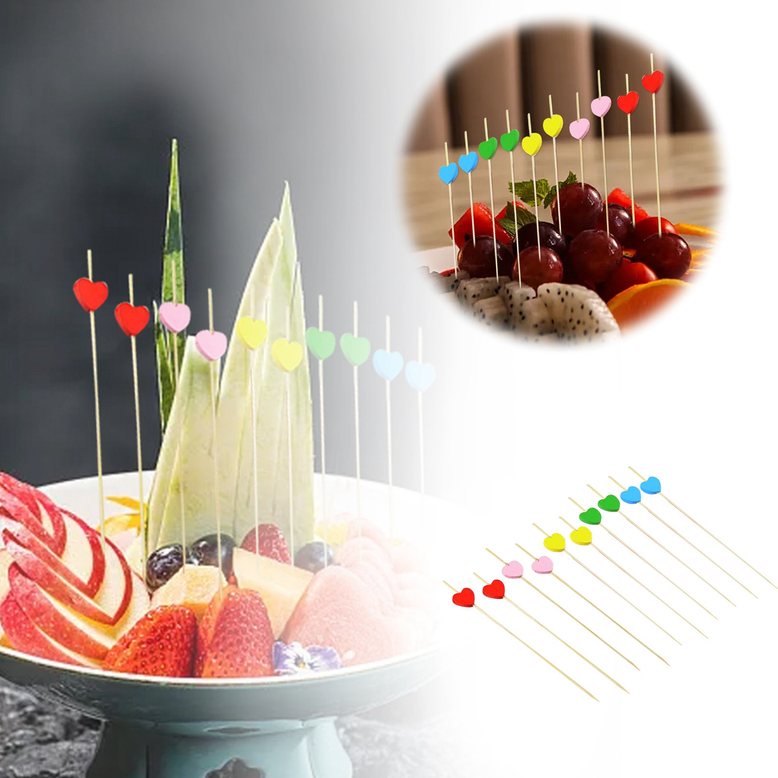 thumbnail image 2 of Palillos de cóctel para el Año Nuevo Chino - 100PCS/Palillos de madera, fruta/carne, para fiestas/celebraciones, 2 of 2